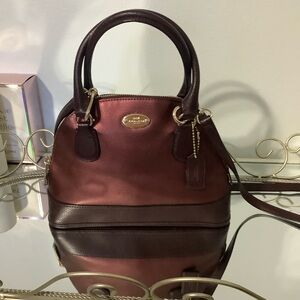 Coach Two-Tone Burgundy and wine color Satchel